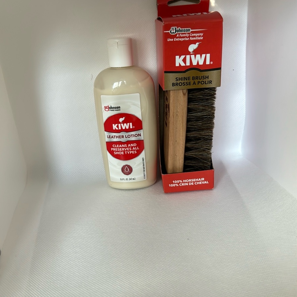 COPY - Kiwi leather lotion and Kiwi shine brush